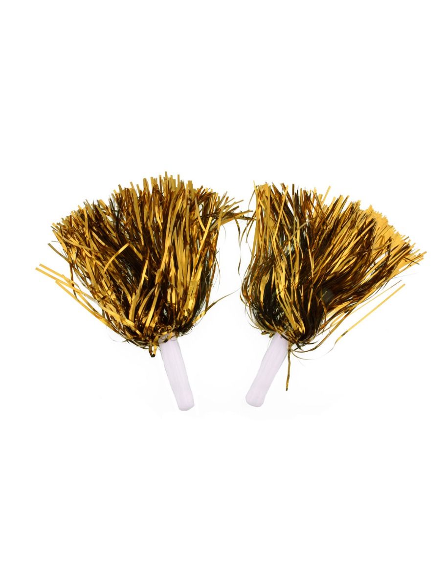 Pom Poms-2 pcs-Foil-Gold
