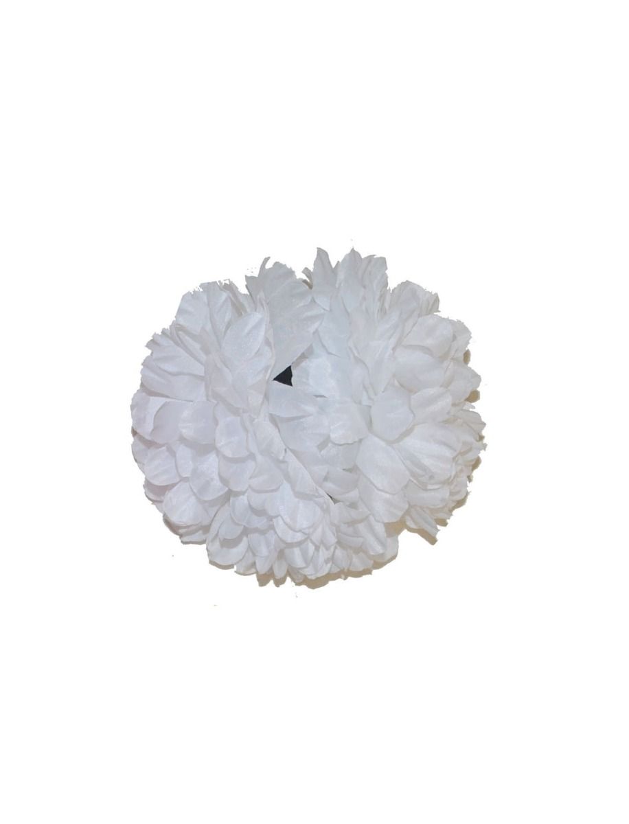Hair Clip-Pom Pom-5"-White