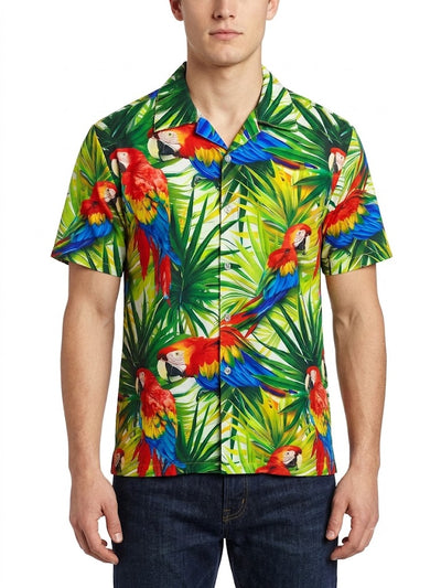 Poly Print Hawaiian Shirts PARROSTS
