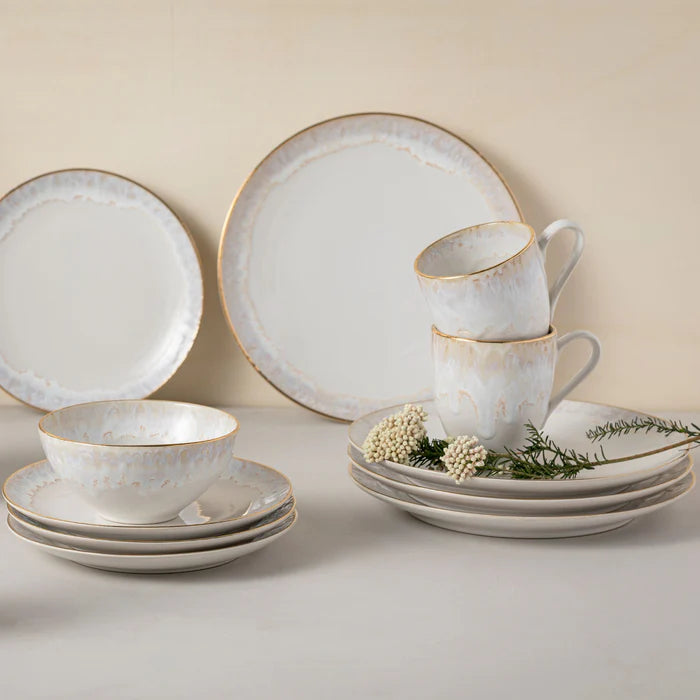 Plato de ensalada/postre Taormina Blanco/Dorado 23 cm