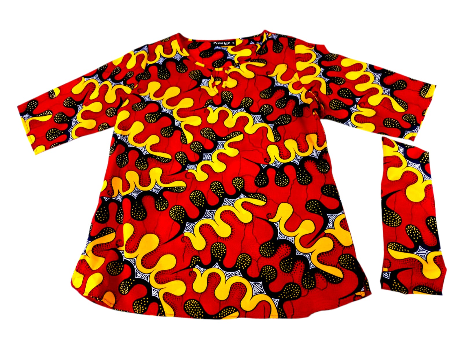 Camisa Dama Rojo-Amarillo-Azul (Etnia Negra)