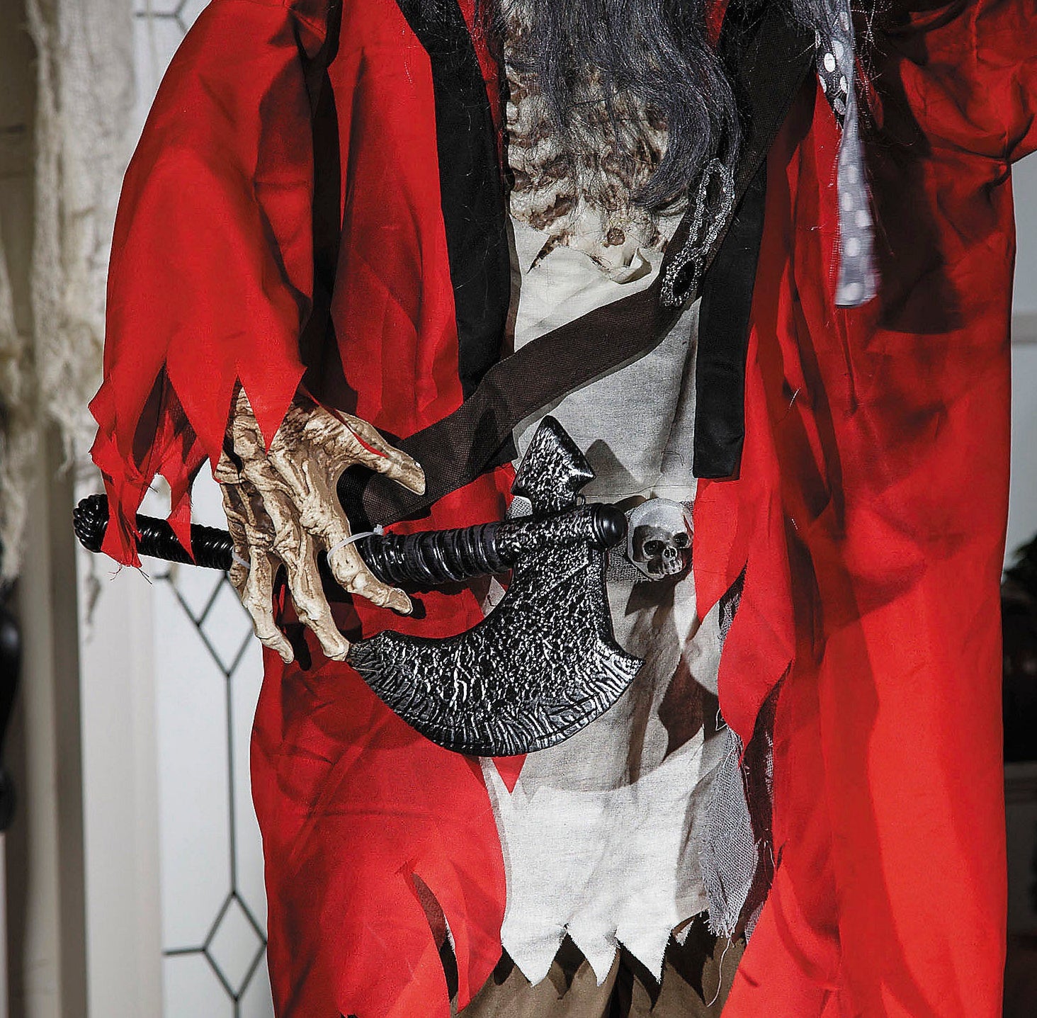 6 Ft. Standing Animated Plastic Skeleton Pirate