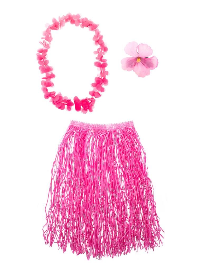 Skirt-Paper Raffia-Elastic Waist-26"-Adult-Pink