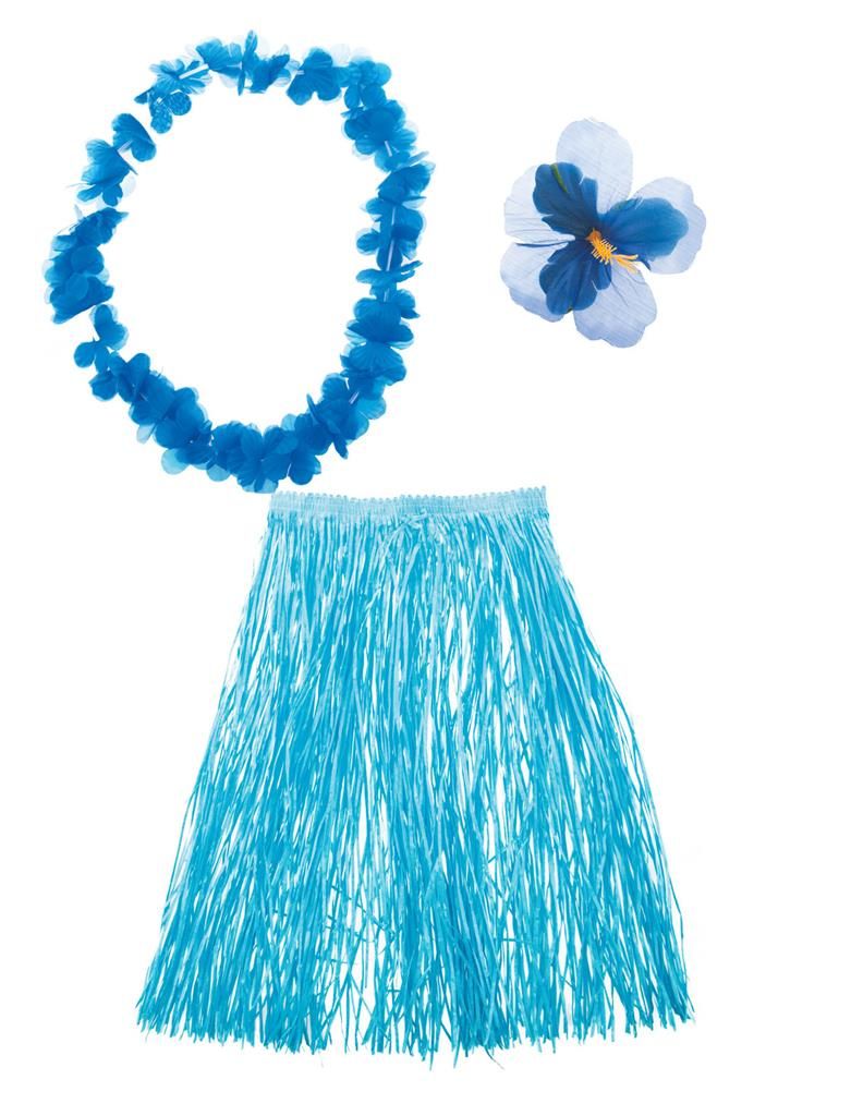 Skirt-Paper Raffia-Elastic Waist-26"-Adult-Blue