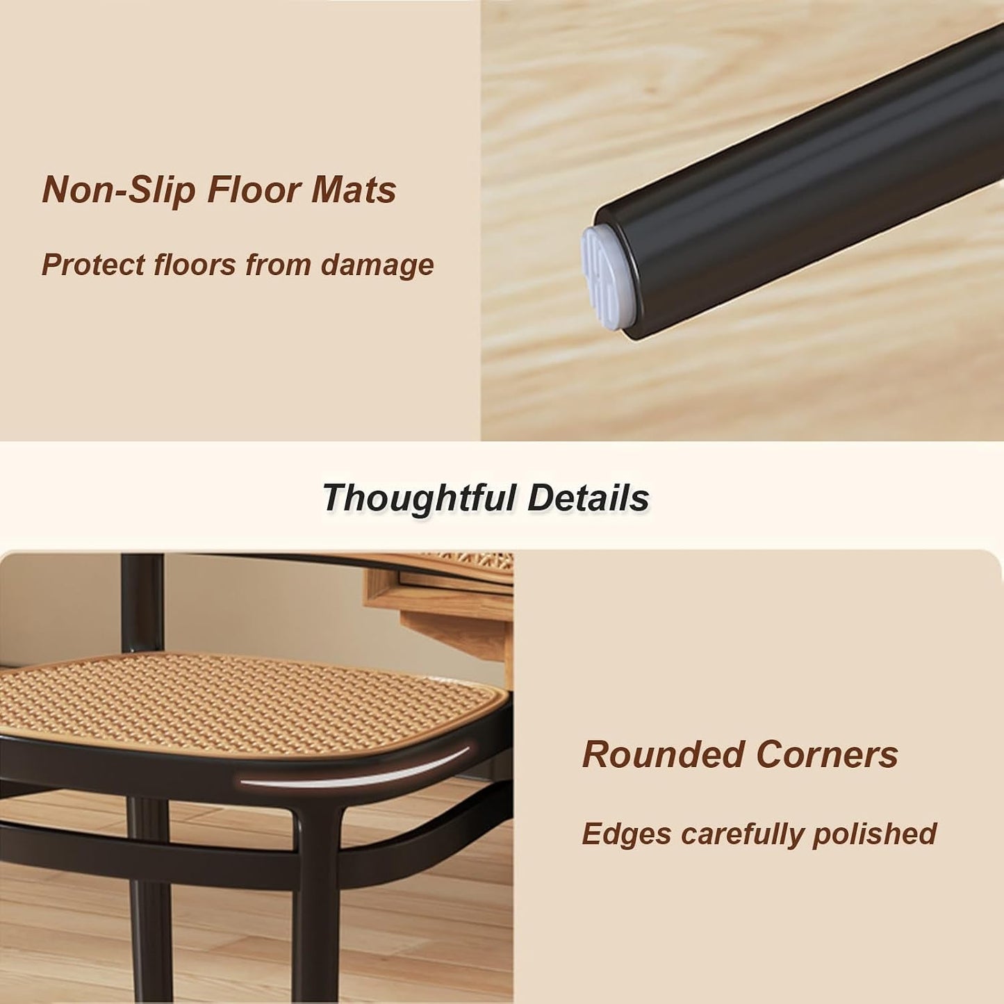 Commercial Rattan -Style Stackable Plastic Dining Chair Brown