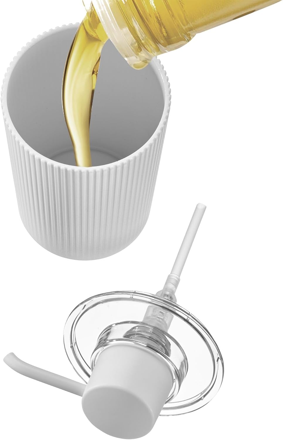 Fluted Soap Pump White/Clear