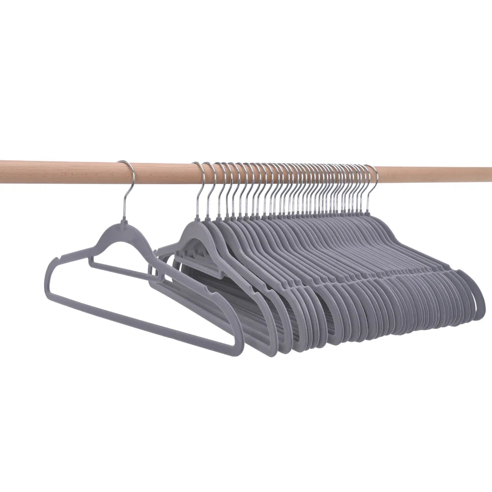 Grey - Set of 30 Velvet Hangers