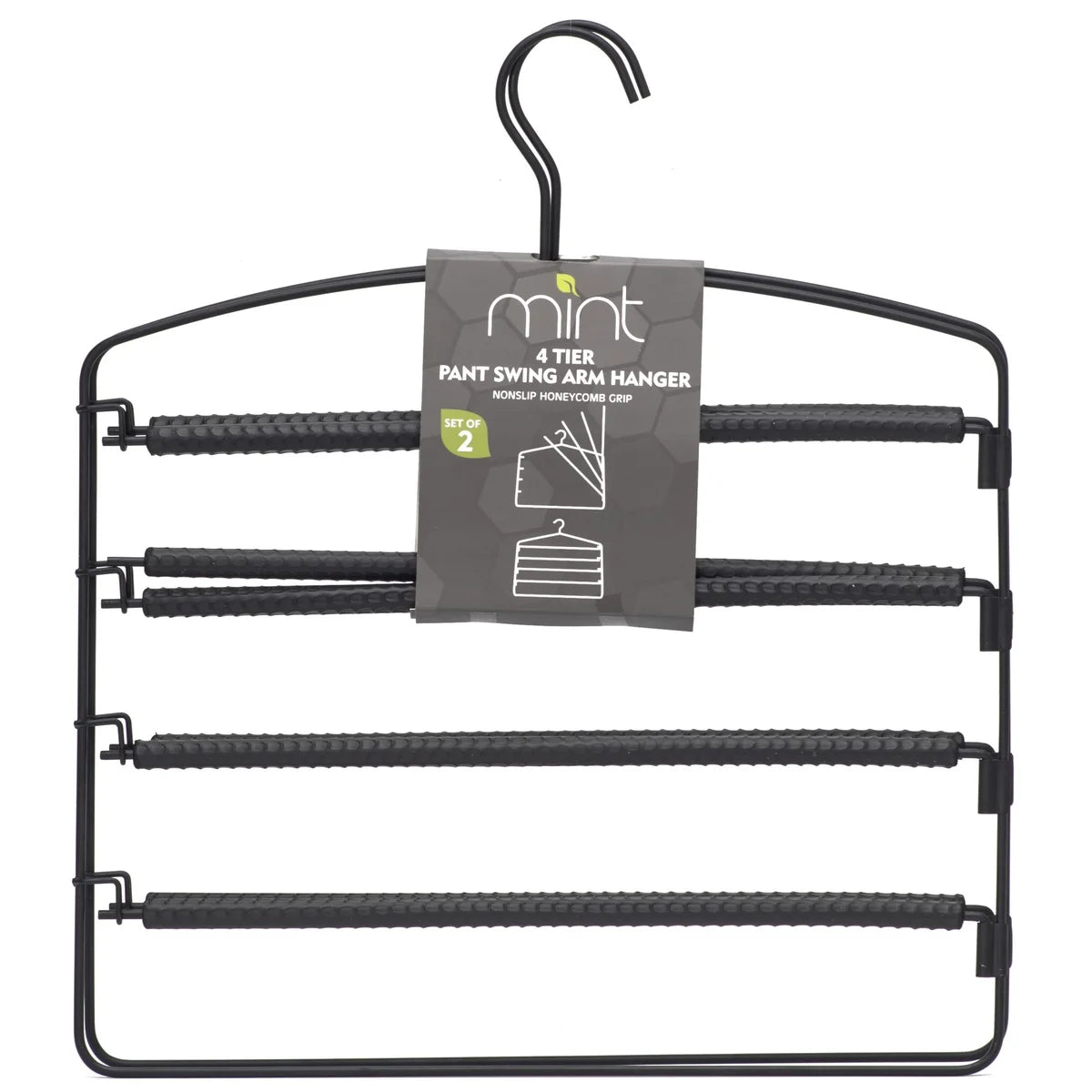 Black/Matte Black S/2 4-Tier Pant Hanger