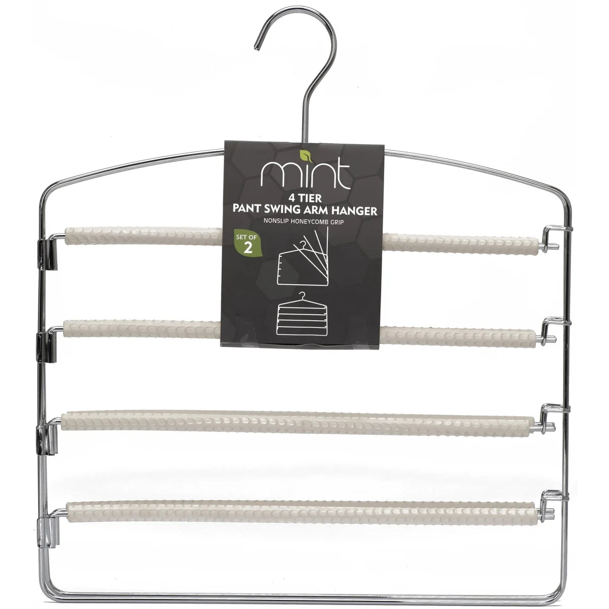 White/Chrome S/2 4-Tier Pant Hanger