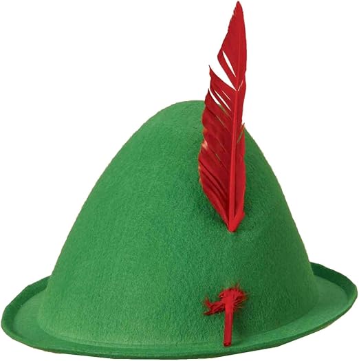 Hat - Alpine With Feather Green