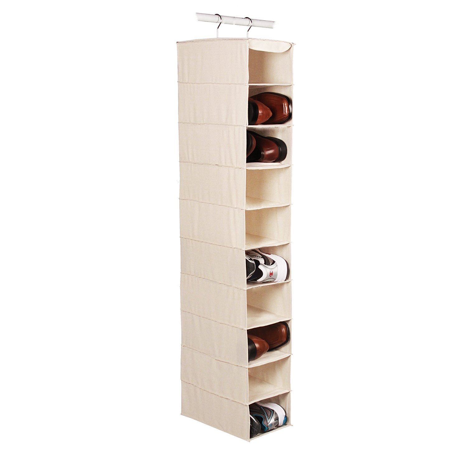 Natural 10 Shelf Shoe Organizer
