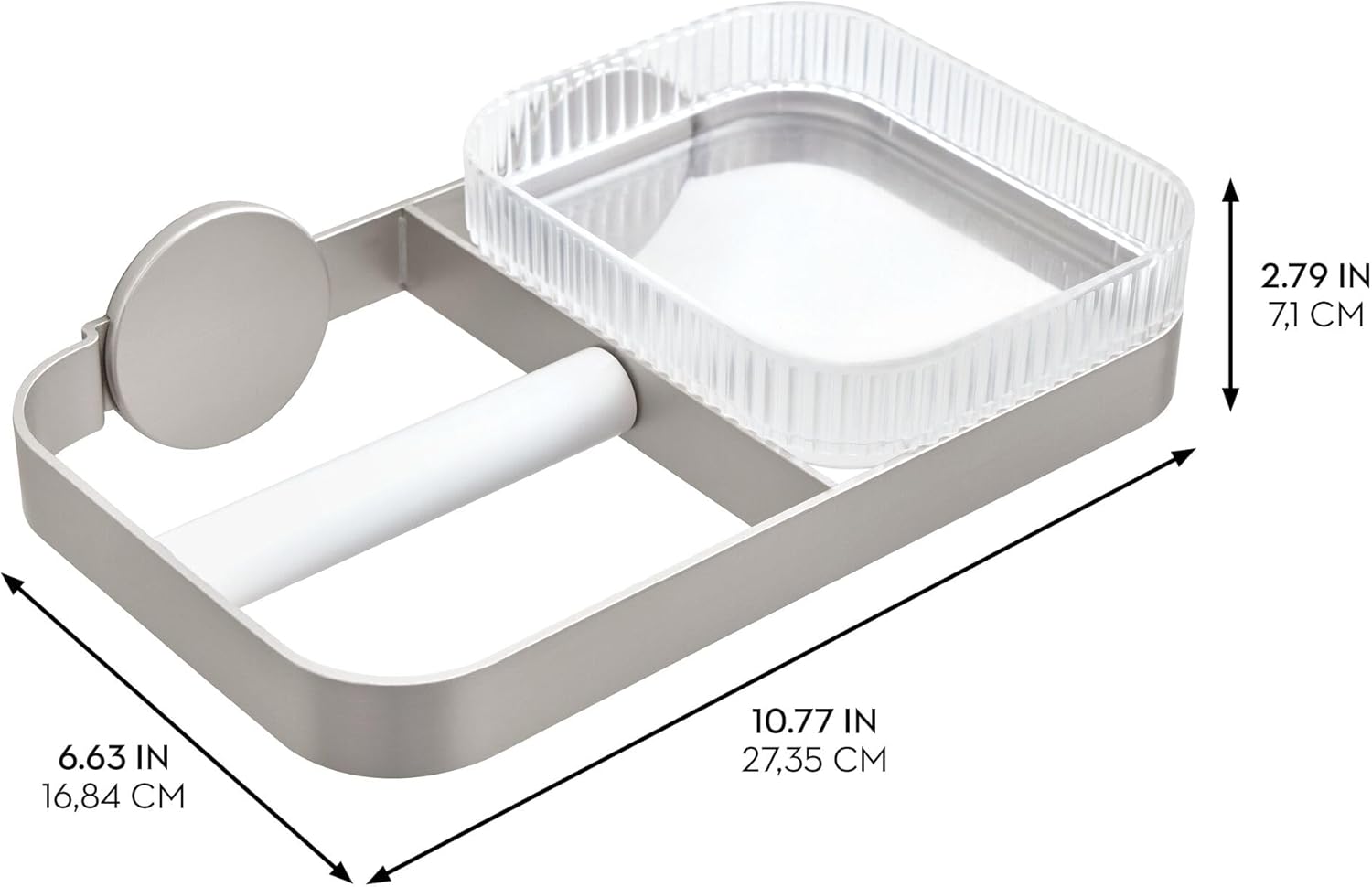 Fluted Wall - Mount Tissue Holder With Shelf