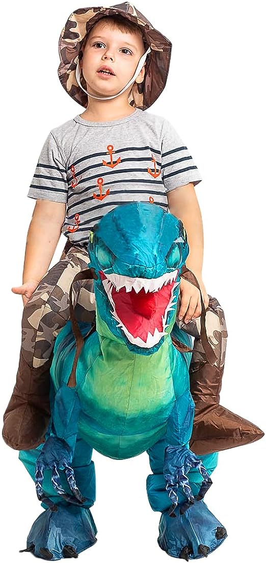 48" Tall Inflatable Dinosaur Rider Costume for Kids