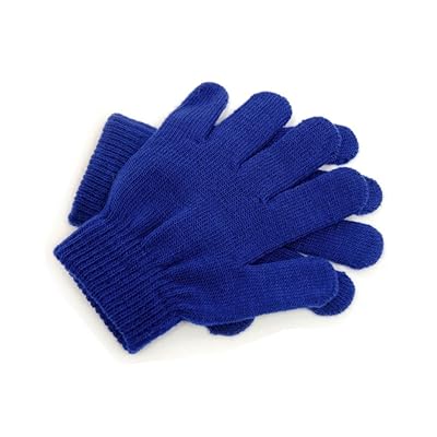 Boys Solid Stretch Glove Blue