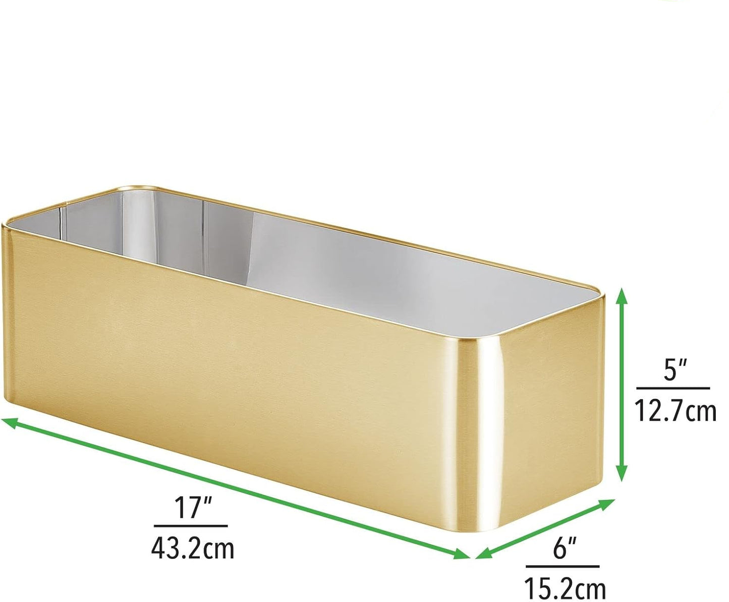 Patton Toilet Tissue Bin Brass 6 x 17 x 5 Steel