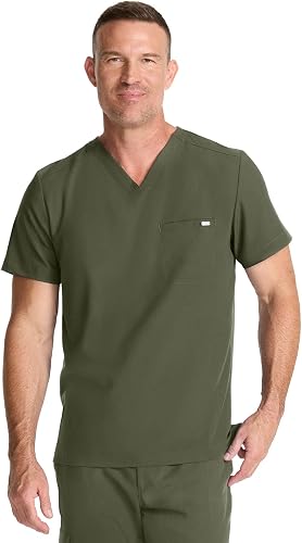Top cuello V verde olivo