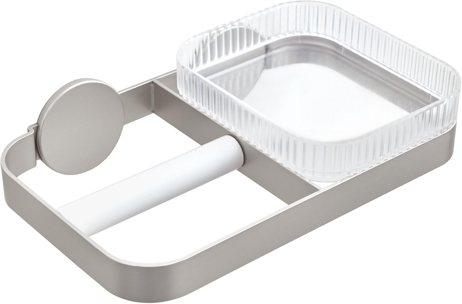 Fluted Wall - Mount Tissue Holder With Shelf
