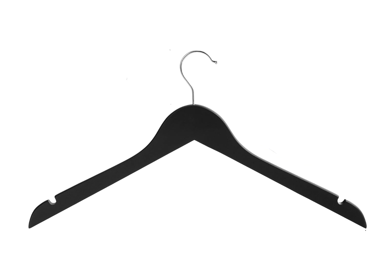 Matte Black/Chrome - S/5 Wood Shirt Hanger