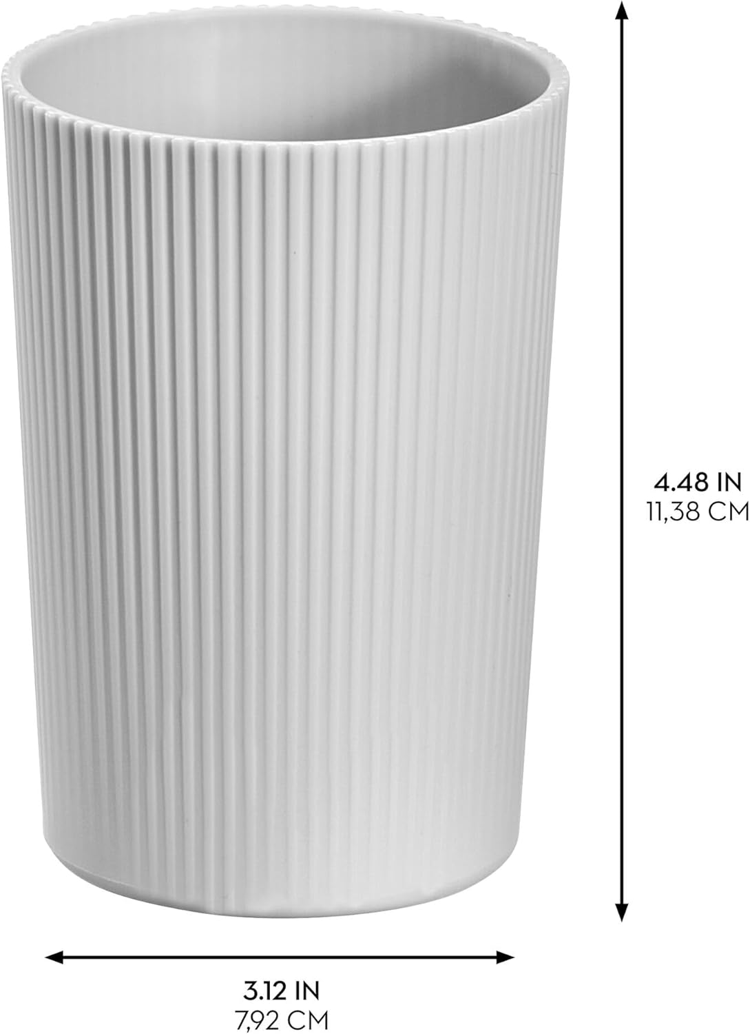 Fluted Toothbrush Holder Grey/Clear