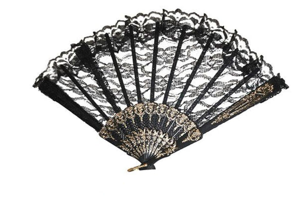 Lace Fan-9"-Black