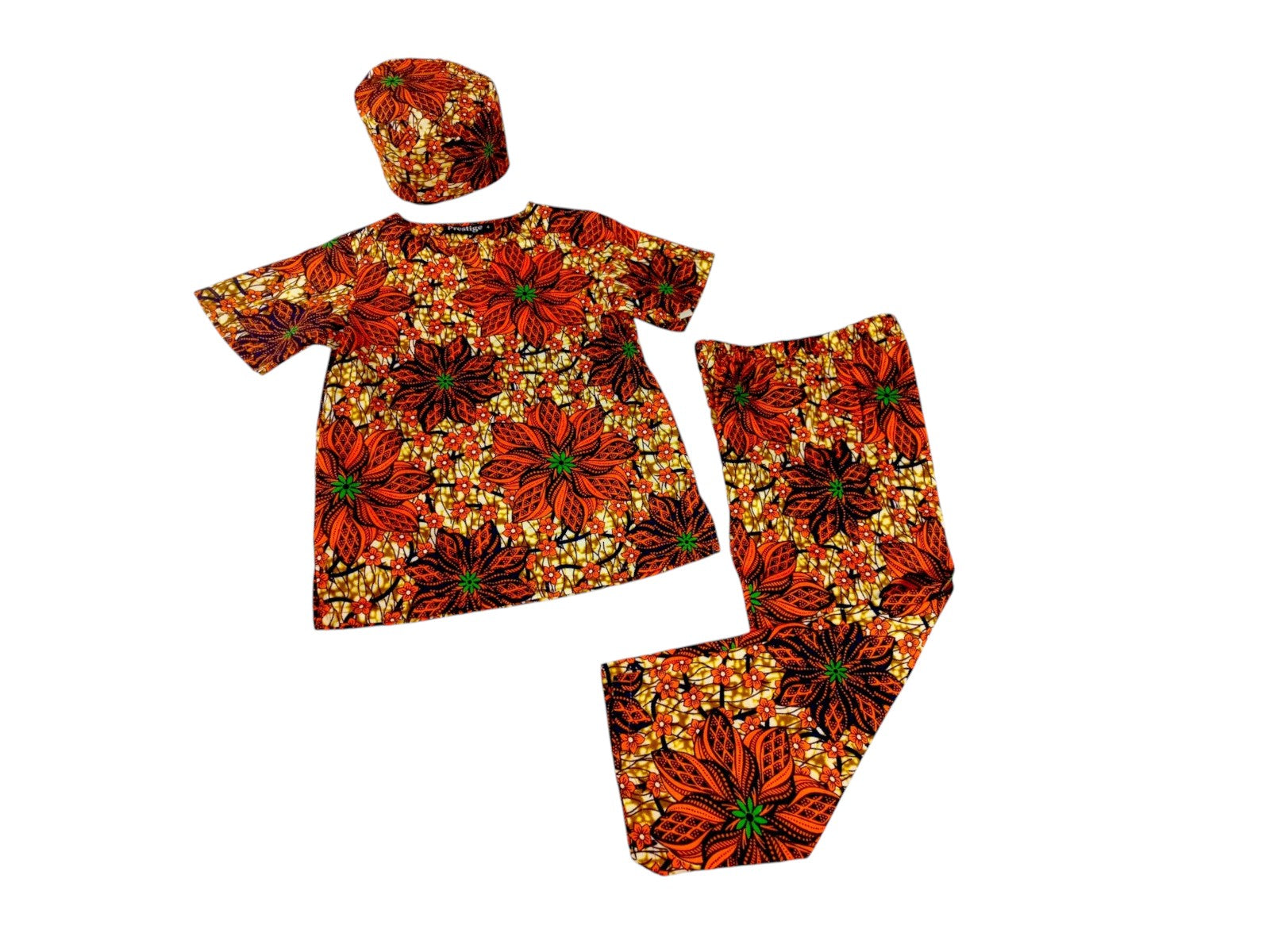 Conjunto Niño Flores Naranja (Etnia Negra)
