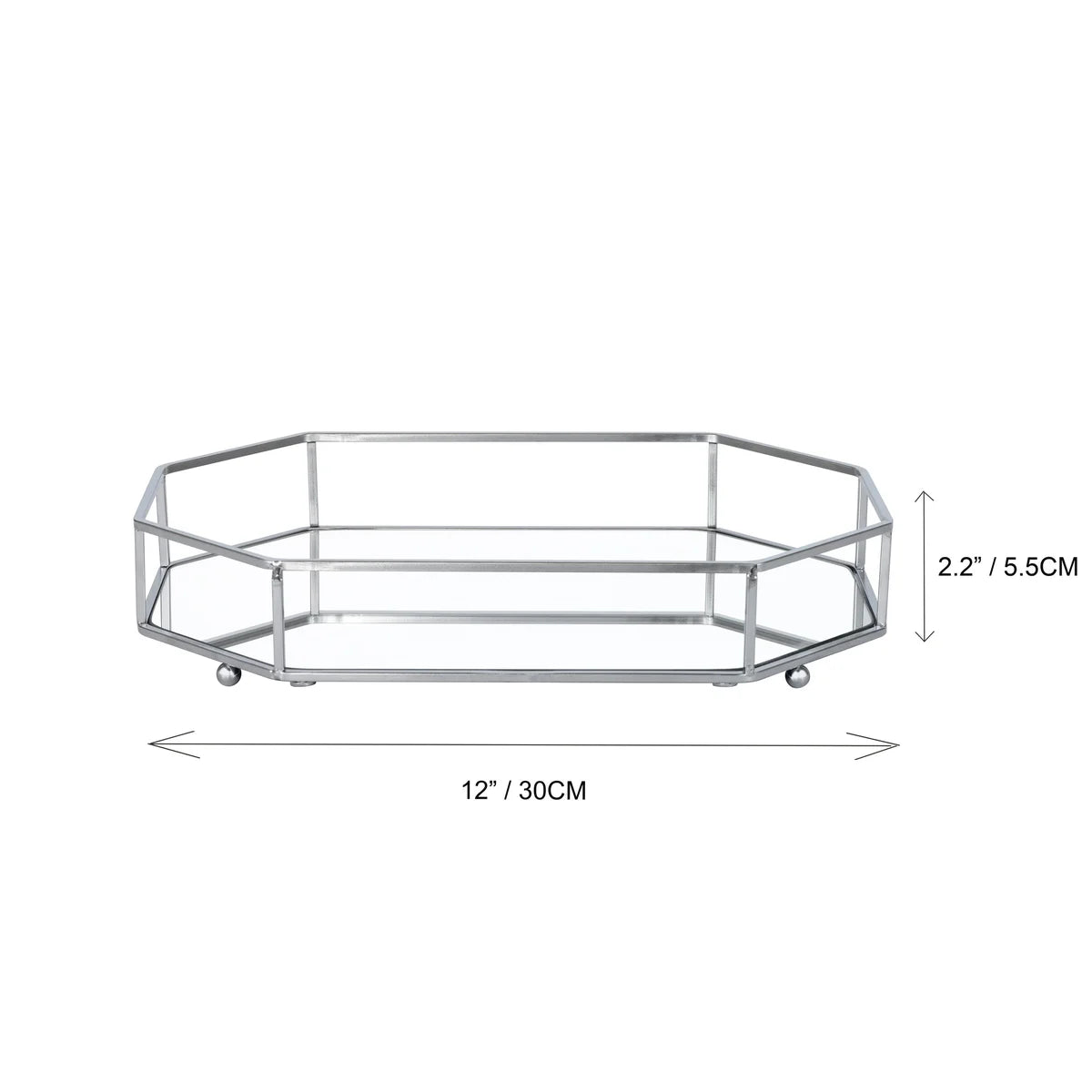 Chrome - Vanity Tray with Mirror Base