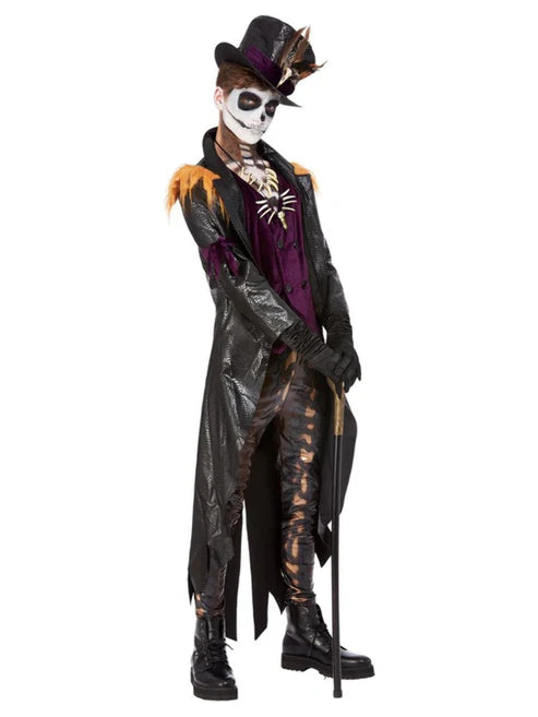 Voodoo Witch Doctor Costume, Black & Purple