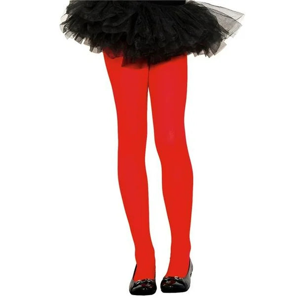 GIRLS OPAQUE TIGHTS RED
