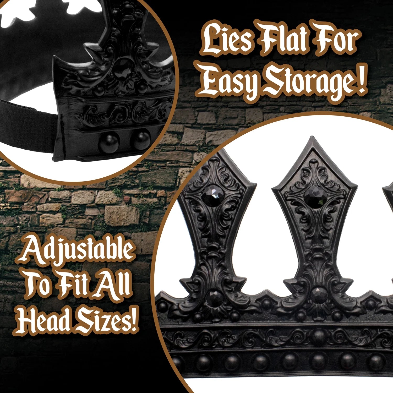 Kings Black Foam Crown