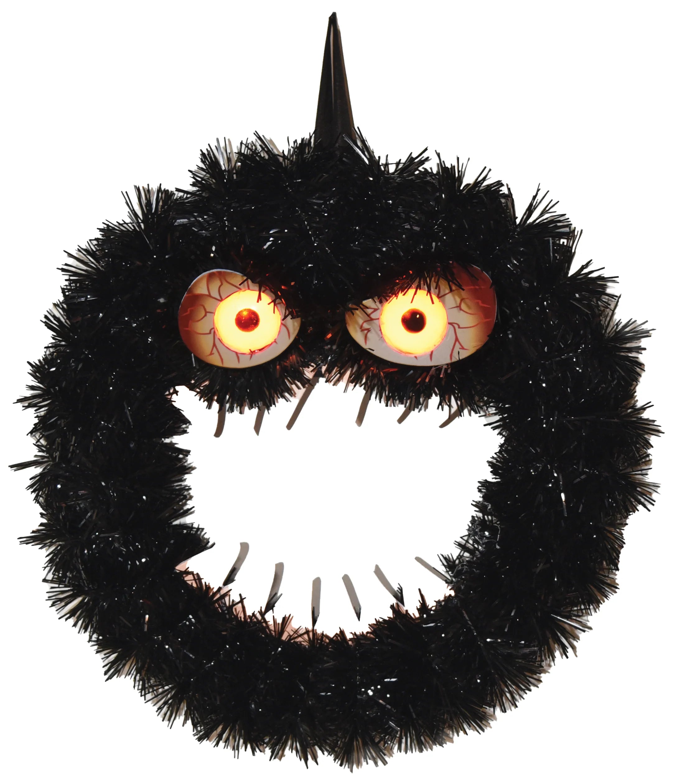15.7" Creepy Light Up Wreath with Eyes