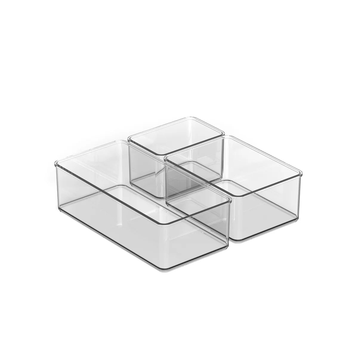 Clear - S/3 Storage Bins Small, Medium, Large