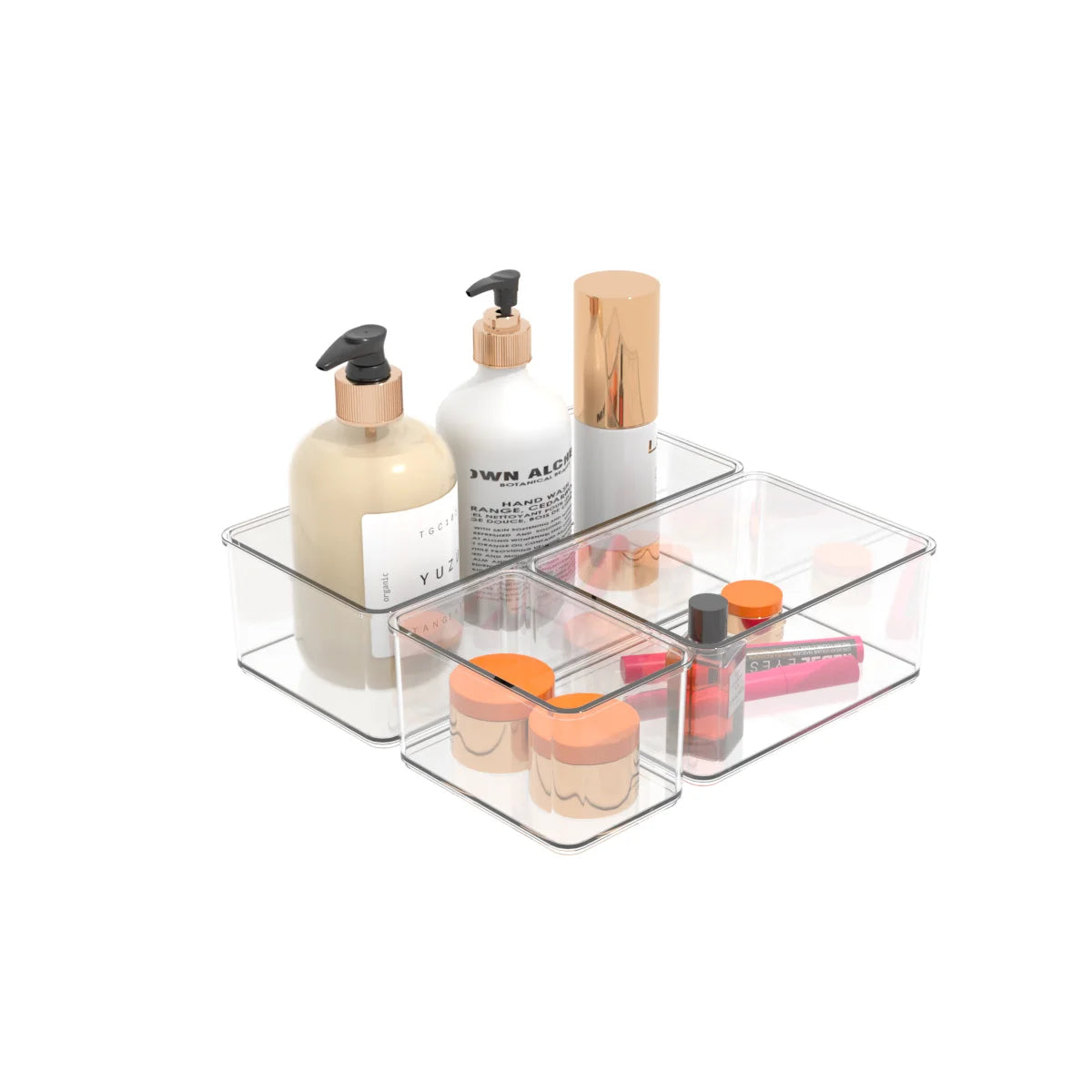 Clear - S/3 Storage Bins Small, Medium, Large