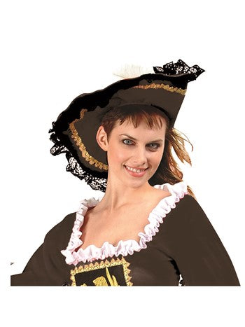 Velvet Hat -pirate/musketeer hat Brown