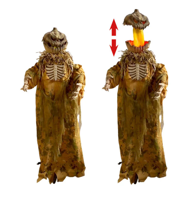66.9"Standing Pop Up Head Pumpkin Man Prop