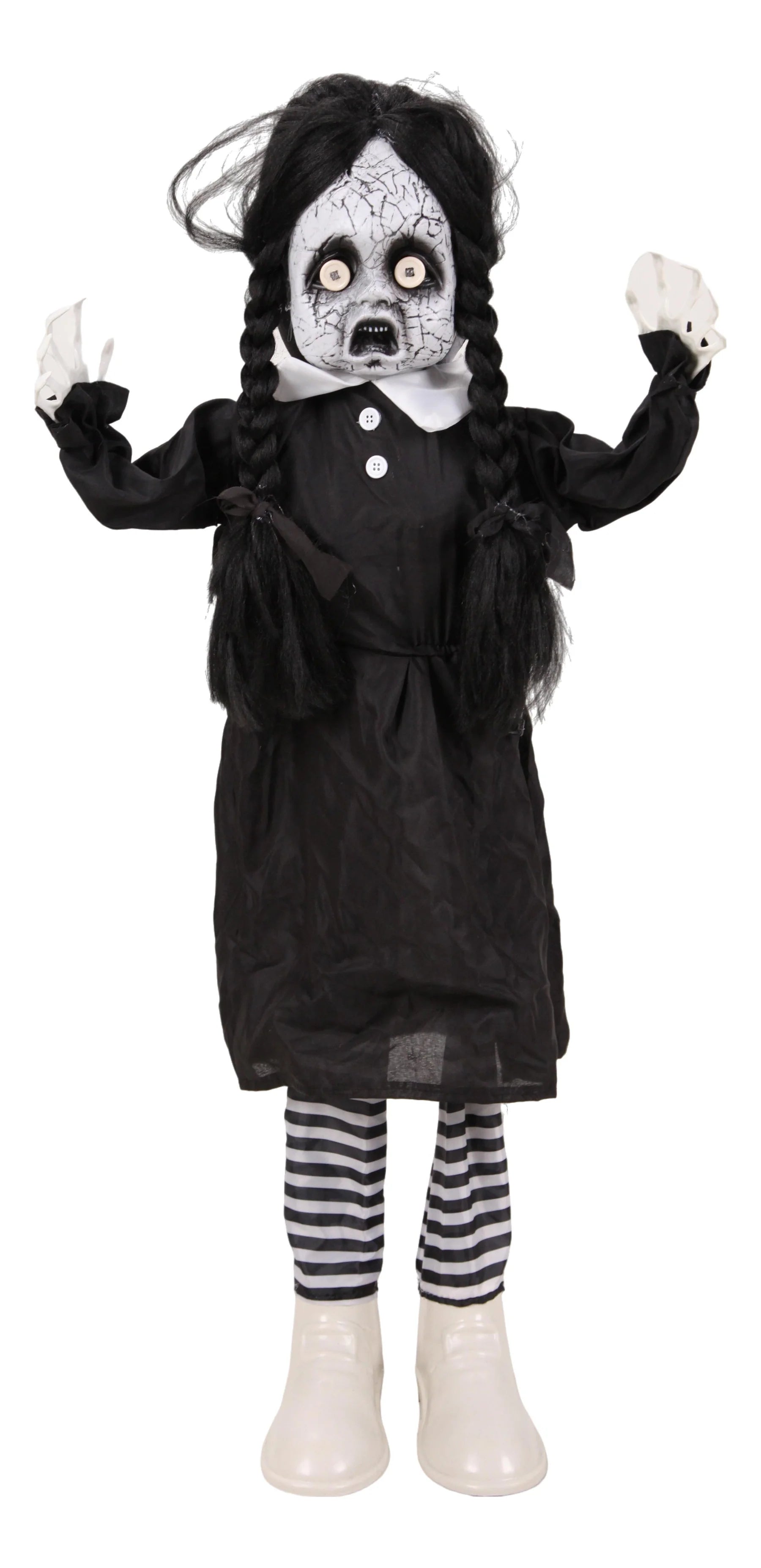 3 Ft. Standing Animated Black & White Leather Shoes Girl