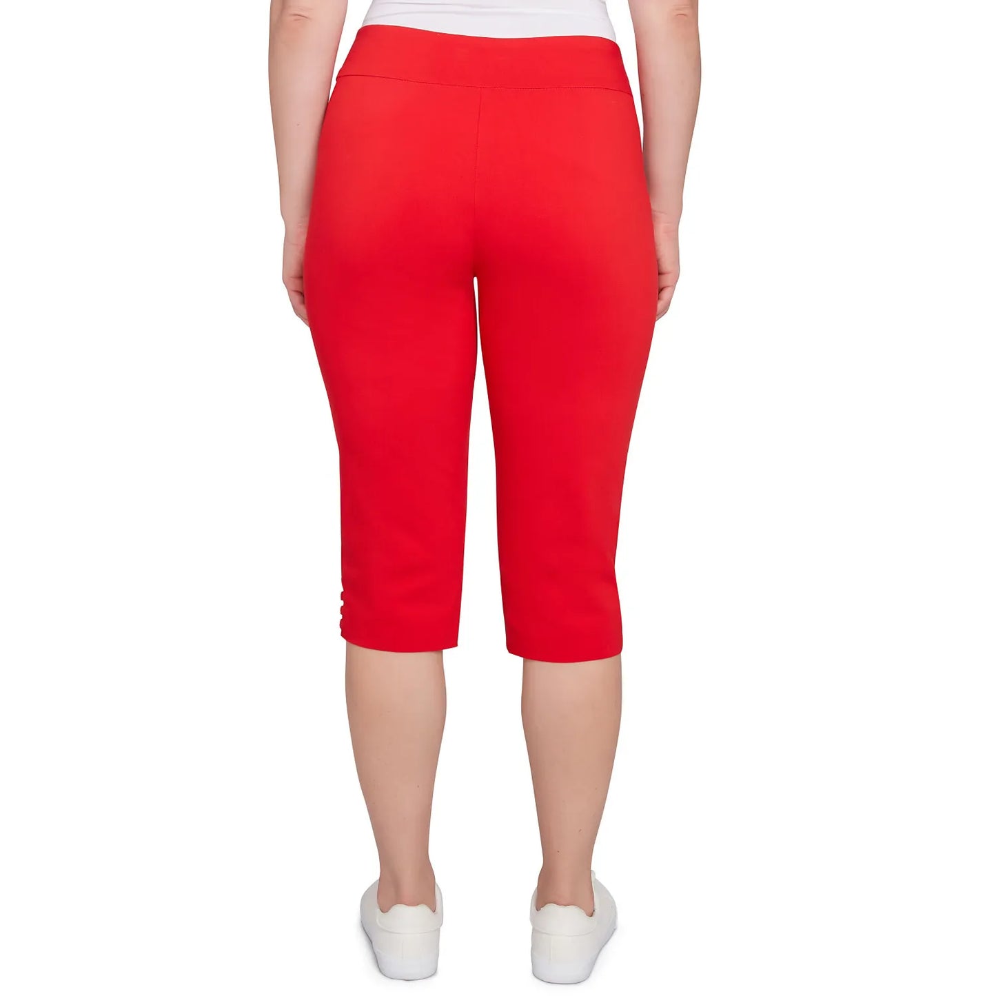 Ladder Hem Americana Clamdigger Red -Ruby Rd