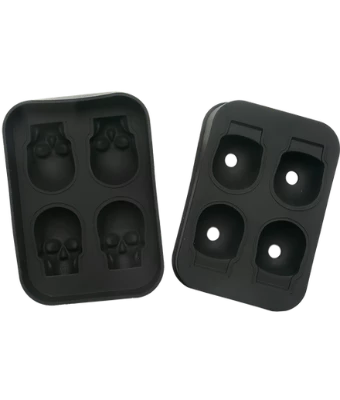 Silicone 4 Skull Ice Tray