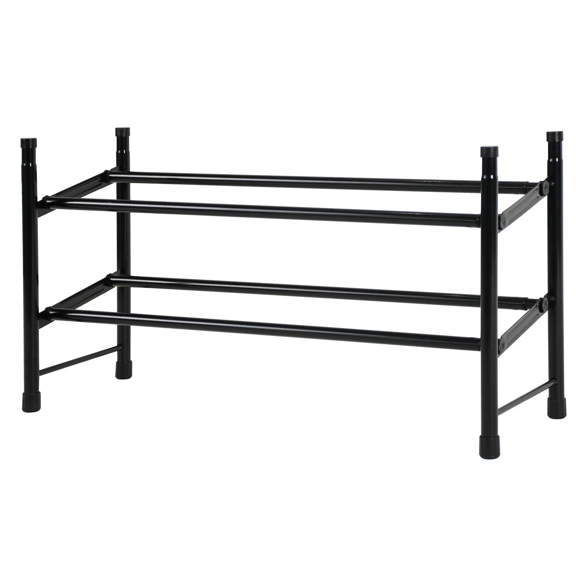 Matte Black - 2-Tier Expandable Shoe Rack