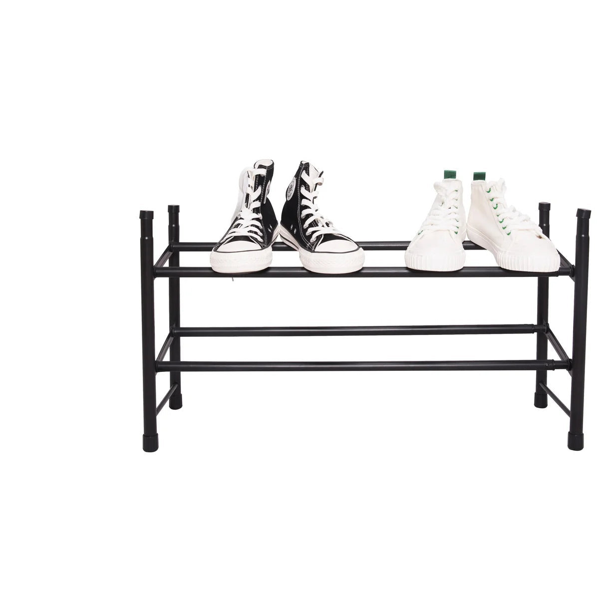 Matte Black - 2-Tier Expandable Shoe Rack