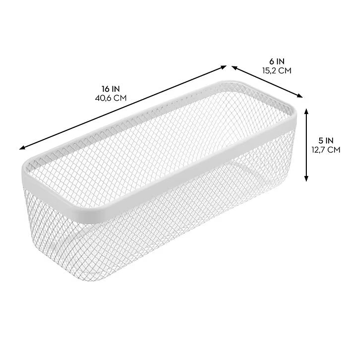 Basket 16 x 6 x 5 White