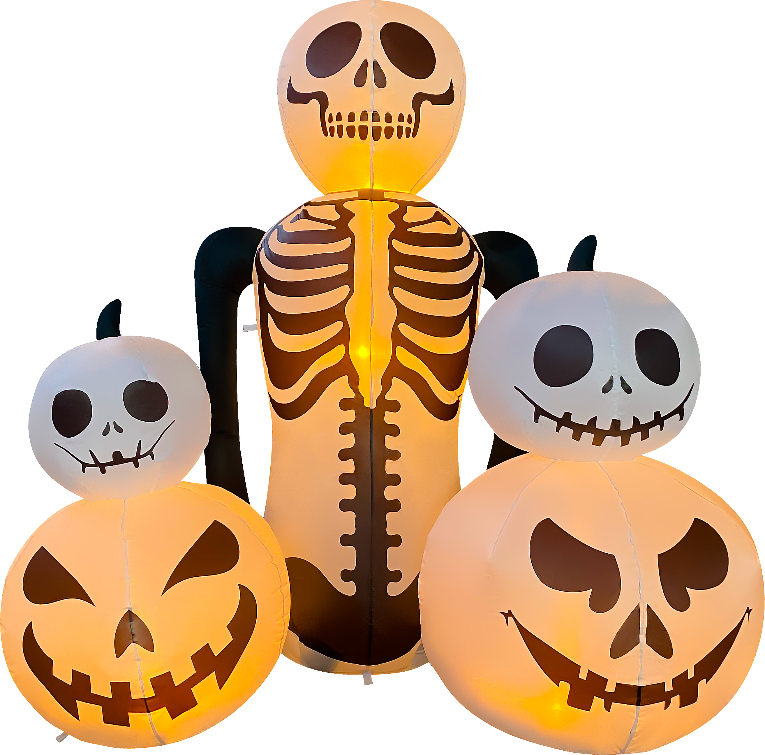 6FT Tall Inflatable Skeleton Pumpkin