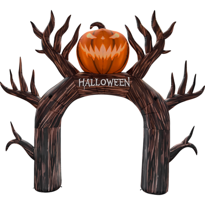 Arco hinchable de Halloween de 3,75 m de altura con calabaza