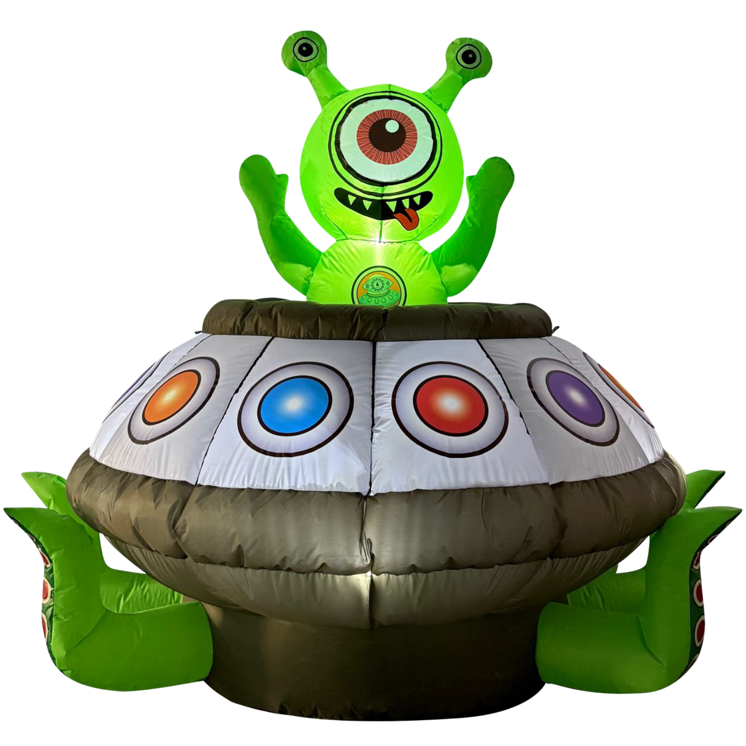 5.2FT Tall Animated Halloween Inflatable UFO Spaceship & Alien