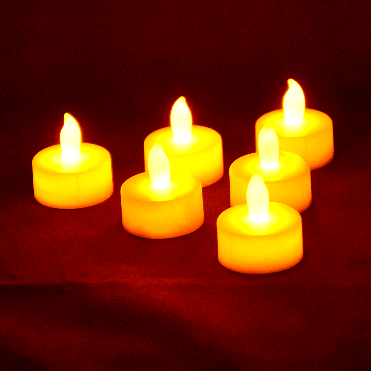 6pk LED Tea Lights - White Base
