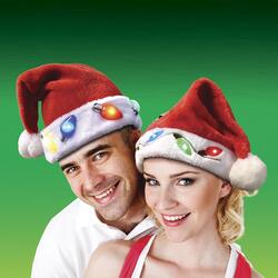 LED Plush Santa Hat