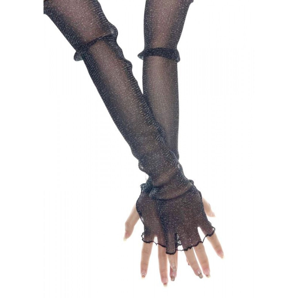 Black Shimmer Fingerless Sleeves