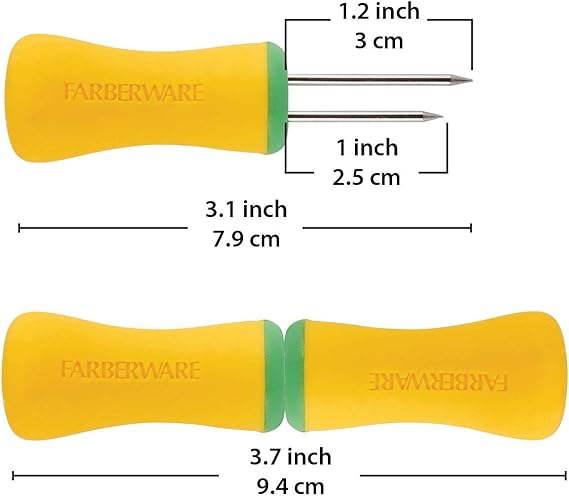 BBQ S8 Interlock Soft Grip Corn Holders, Yellow