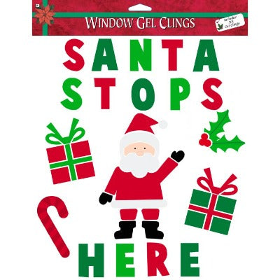Window Gel Cling Santa