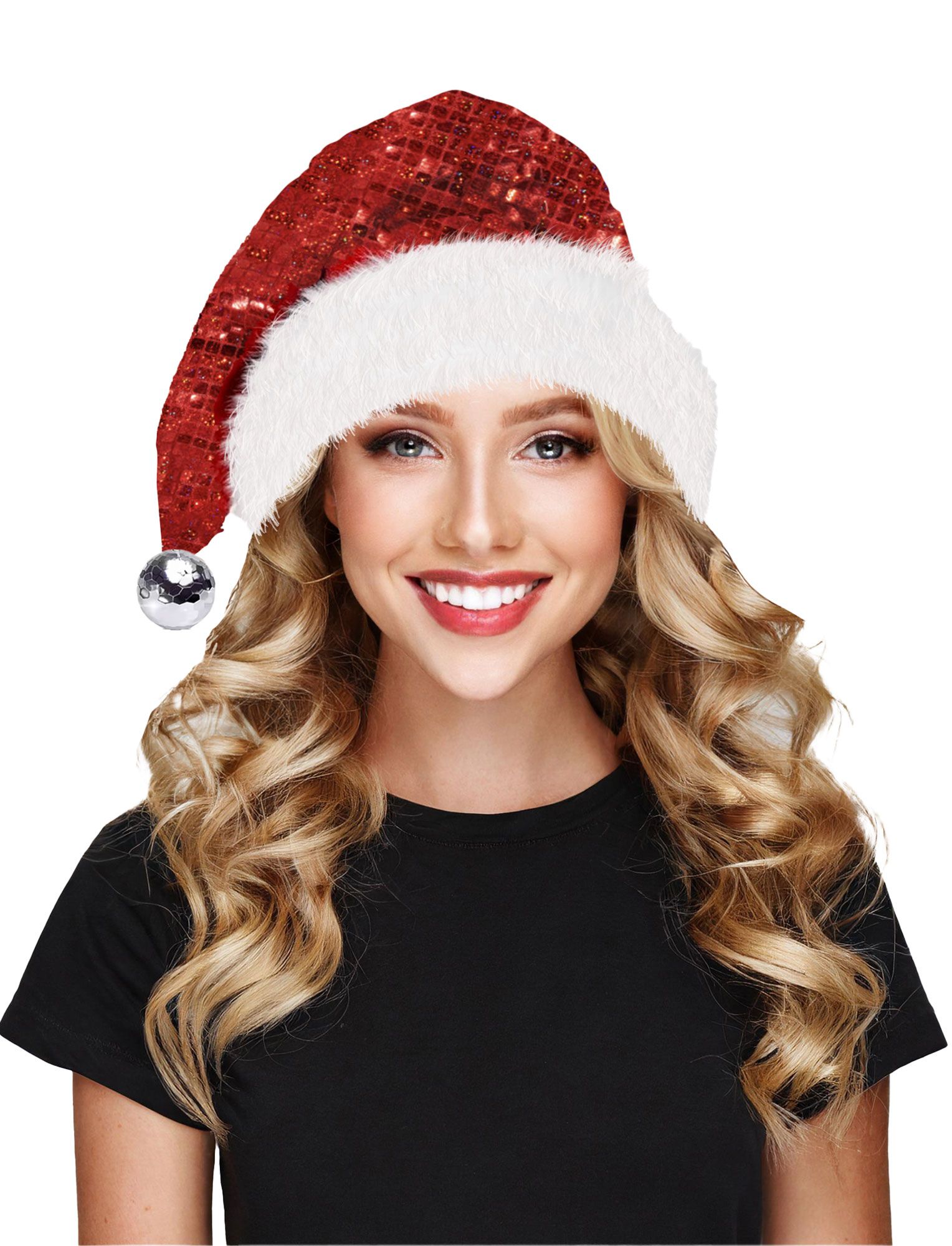Disco Sequin Santa Hat Adult