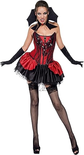 SEDUCTIVE VAMP COSTUME, RED & BLACK